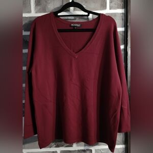 Picadilly Red V-Neck Sweater